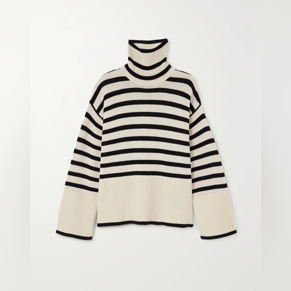 TOTEME Striped wool-blend turtleneck sweater $570 SZ S - Picture 5 of 12
